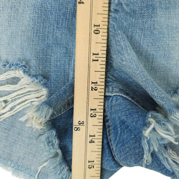 KanCan Isabelle Ultra High Rise Mom Shorts Womens XL Light Wash Distressed Denim - Picture 13 of 13